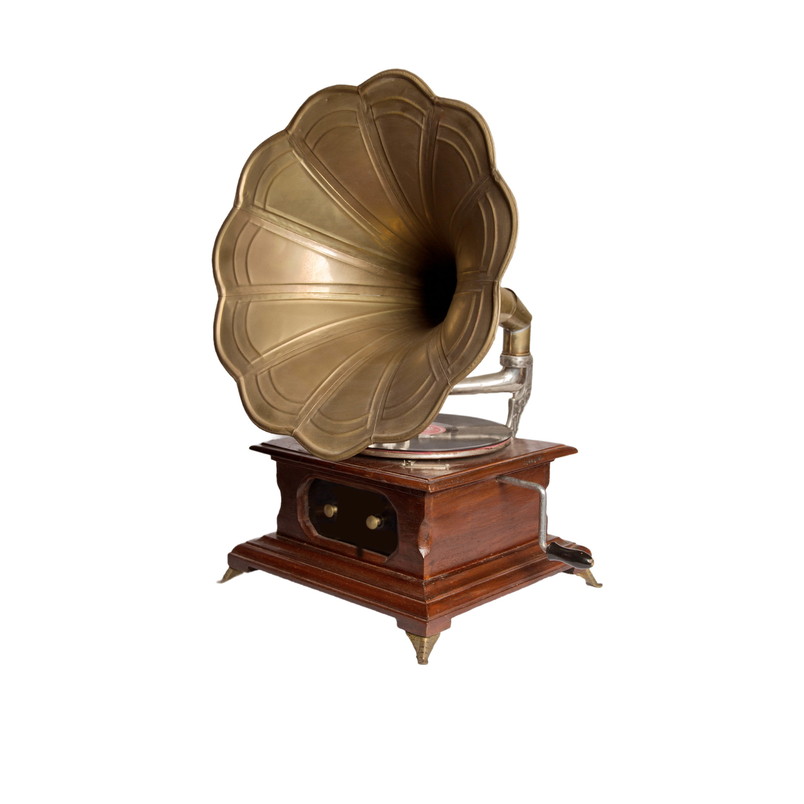 vintage-gramophone-with-wooden-box